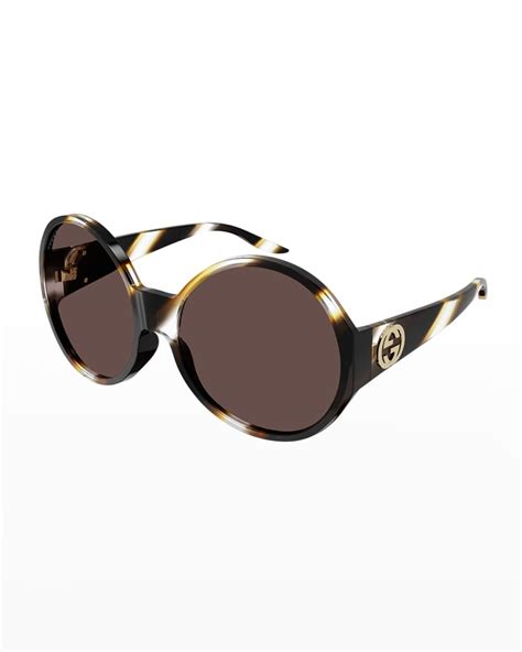 gucci oversized round havana acetate sunglasses|gucci oversized square sunglasses.